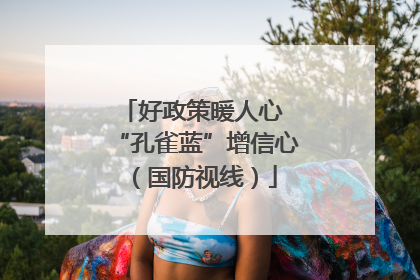 好政策暖人心 “孔雀蓝”增信心（国防视线）