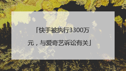 快手被执行3300万元，与爱奇艺诉讼有关