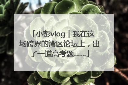 小彭vlog｜我在这场跨界的湾区论坛上，出了一道高考题……