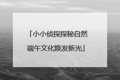 小小侦探探秘自然 端午文化焕发新光