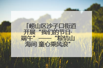 崂山区沙子口街道开展“我们的节日·端午”——“粽情山海间 童心乘风浪”文明实践活动