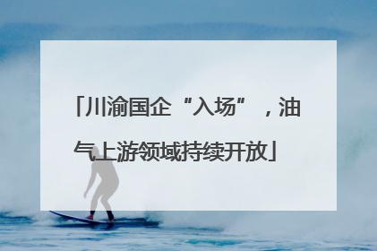 川渝国企“入场”，油气上游领域持续开放