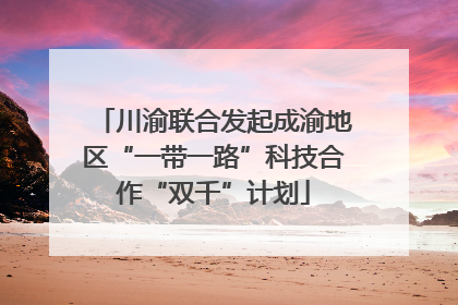 川渝联合发起成渝地区“一带一路”科技合作“双千”计划