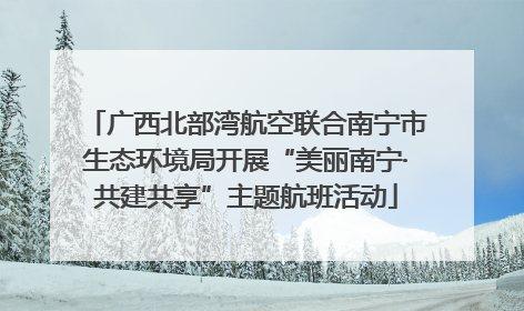 广西北部湾航空联合南宁市生态环境局开展“美丽南宁·共建共享”主题航班活动