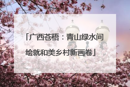广西苍梧：青山绿水间绘就和美乡村新画卷