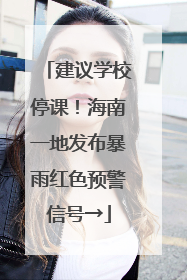 建议学校停课！海南一地发布暴雨红色预警信号→