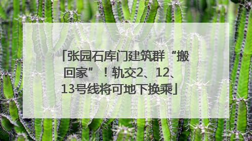 张园石库门建筑群“搬回家”！轨交2、12、13号线将可地下换乘