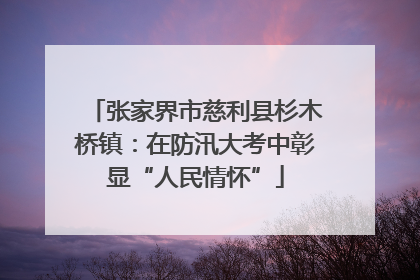 张家界市慈利县杉木桥镇：在防汛大考中彰显“人民情怀”