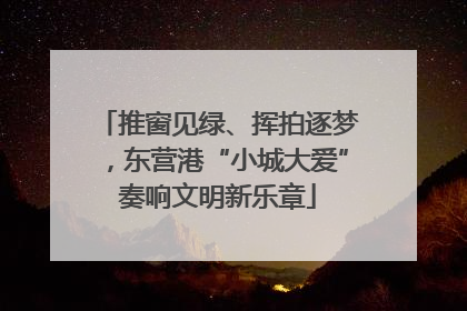 推窗见绿、挥拍逐梦，东营港“小城大爱”奏响文明新乐章