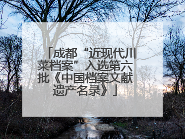 成都“近现代川菜档案”入选第六批《中国档案文献遗产名录》