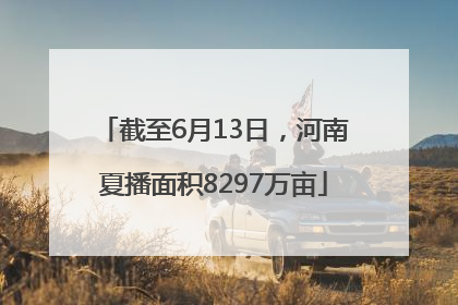 截至6月13日，河南夏播面积8297万亩