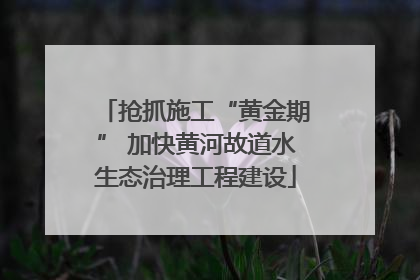 抢抓施工“黄金期” 加快黄河故道水生态治理工程建设