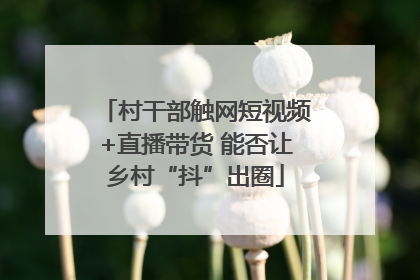 村干部触网短视频+直播带货 能否让乡村“抖”出圈