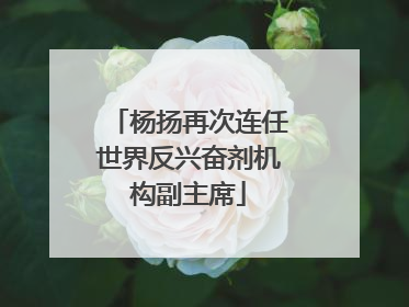 杨扬再次连任世界反兴奋剂机构副主席