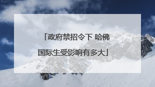 政府禁招令下 哈佛国际生受影响有多大