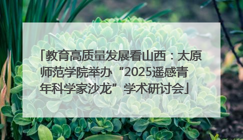 教育高质量发展看山西：太原师范学院举办“2025遥感青年科学家沙龙”学术研讨会