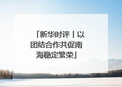 新华时评丨以团结合作共促南海稳定繁荣