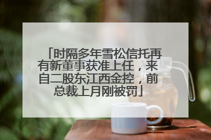 时隔多年雪松信托再有新董事获准上任，来自二股东江西金控，前总裁上月刚被罚