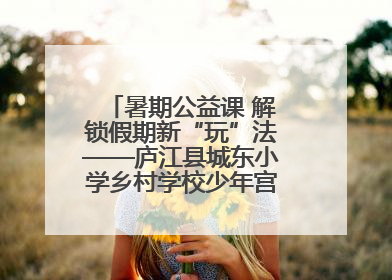 暑期公益课 解锁假期新“玩”法——庐江县城东小学乡村学校少年宫暑期活动开课