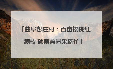 曲阜彭庄村：百亩樱桃红满枝 硕果盈园采摘忙