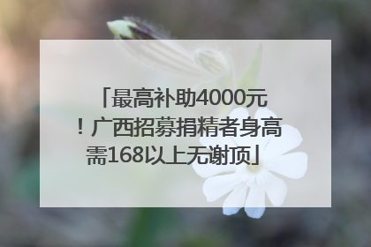 最高补助4000元！广西招募捐精者身高需168以上无谢顶