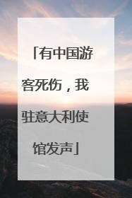 有中国游客死伤，我驻意大利使馆发声