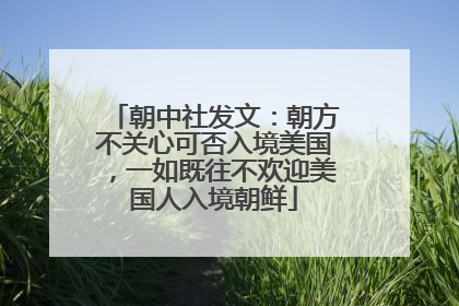 朝中社发文：朝方不关心可否入境美国，一如既往不欢迎美国人入境朝鲜