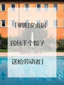朝阳安贞居民包千个粽子送给劳动者