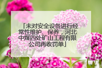 未对安全设备进行经常性维护、保养，河北中煤四处矿山工程有限公司再收罚单