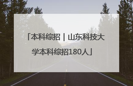 本科综招｜山东科技大学本科综招180人