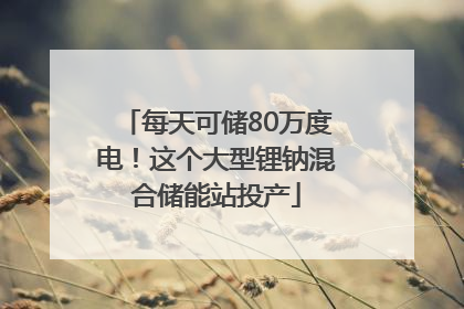 每天可储80万度电！这个大型锂钠混合储能站投产