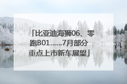 比亚迪海狮06、零跑B01……7月部分重点上市新车展望