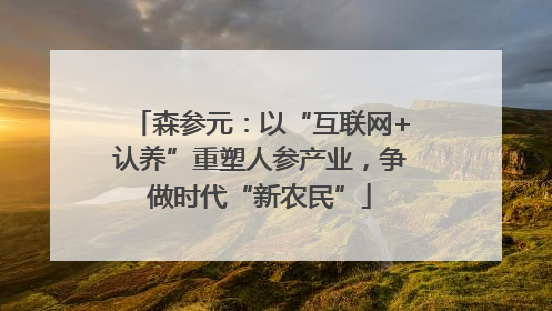 森参元：以“互联网+认养”重塑人参产业，争做时代“新农民”