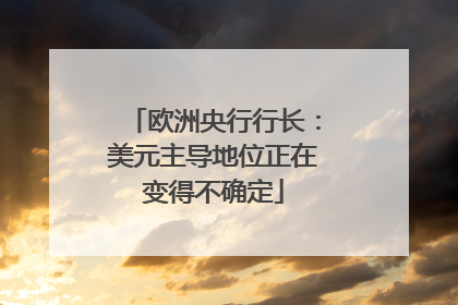 欧洲央行行长：美元主导地位正在变得不确定