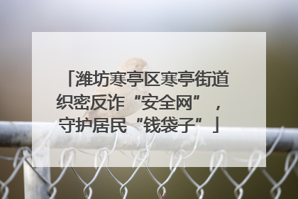 潍坊寒亭区寒亭街道织密反诈“安全网”，守护居民“钱袋子”