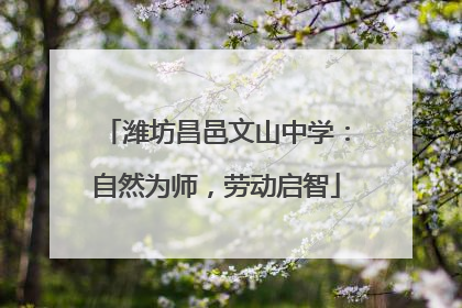 潍坊昌邑文山中学：自然为师，劳动启智