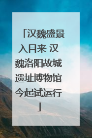 汉魏盛景入目来 汉魏洛阳故城遗址博物馆今起试运行