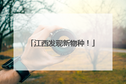 江西发现新物种！