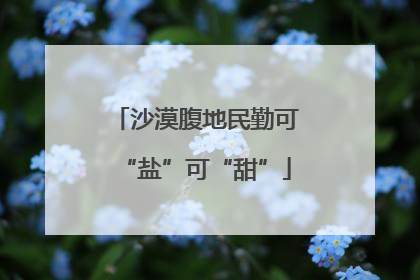 沙漠腹地民勤可“盐”可“甜”