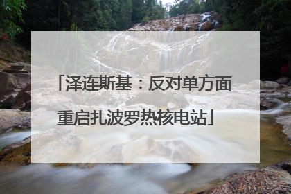 泽连斯基：反对单方面重启扎波罗热核电站