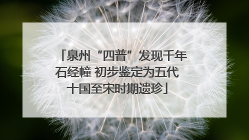 泉州“四普”发现千年石经幢 初步鉴定为五代十国至宋时期遗珍