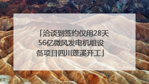 洽谈到签约仅用28天 56亿微风发电机组设备项目四川蓬溪开工