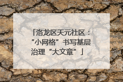 洛龙区天元社区：“小网格”书写基层治理“大文章”
