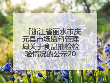 浙江省丽水市庆元县市场监督管理局关于食品抽检检验情况的公示2025年第3期
