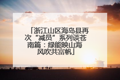 浙江山区海岛县再次“减员”系列谈苍南篇：绿能映山海 风吹共富帆