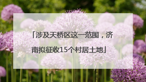 涉及天桥区这一范围，济南拟征收15个村居土地