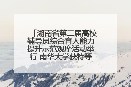 湖南省第二届高校辅导员综合育人能力提升示范观摩活动举行 南华大学获特等奖和一等奖