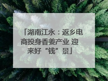 湖南江永：返乡电商投身香姜产业 迎来好“钱”景