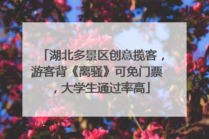 湖北多景区创意揽客，游客背《离骚》可免门票，大学生通过率高