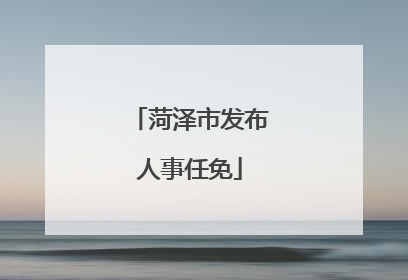 菏泽市发布人事任免